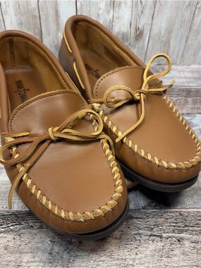 Minnetonka Camp Moccasin Loafers Men's Brown Leather Slip-On 10.5 W